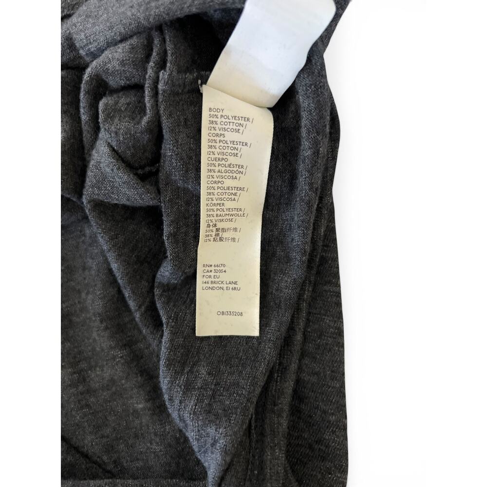 Free People We The Free Natasha Top XL Gray Slub Knit Ruched Long Sleeve Boho - Picture 11 of 12